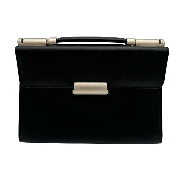 Mandarina Duck Vintage Sophisticated Minimalist Black Leather Handbag - Picture 1 of 7